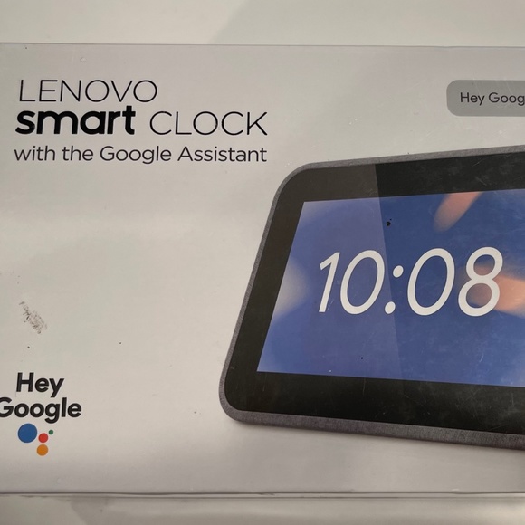 (Sold on eBay)LENOVO SMART CLOCK w/Google Assistant Smart Home - Hemp Grey - NEW - Picture 1 of 4